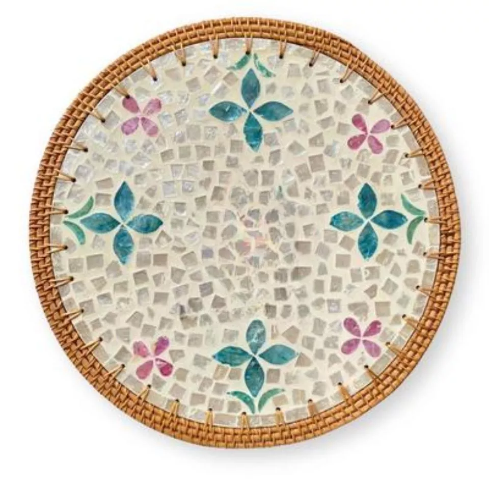 Mother Of Pearl Rattan Placemats Fob