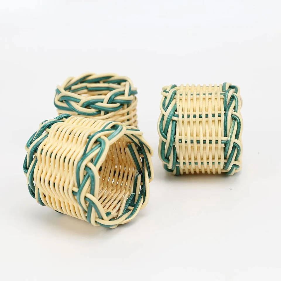 Classic rattan napkin ring with tight weave made in Vietnam – EHM Premium Handcrafted Tableware.