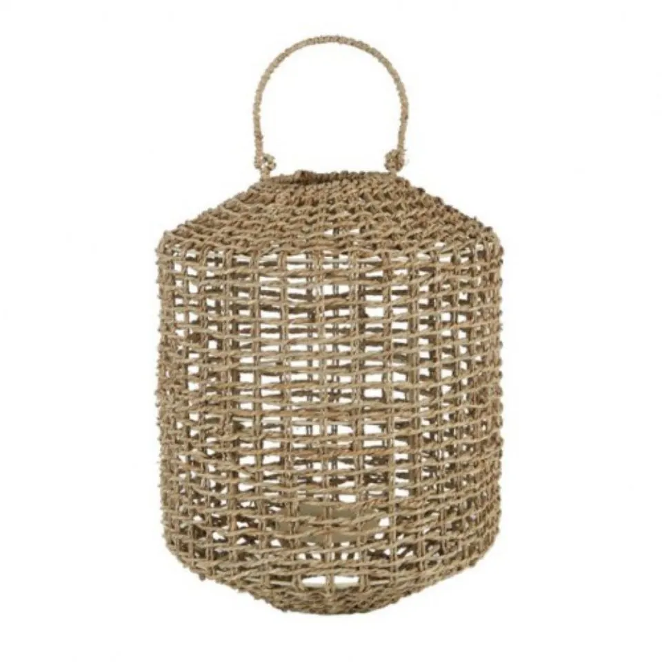 Natural Handmade Seagrass Lantern Private Label