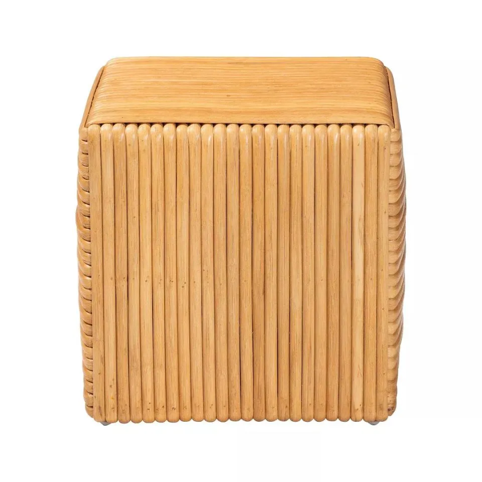 Natural Rattan Pouf Ottoman Manufacturer