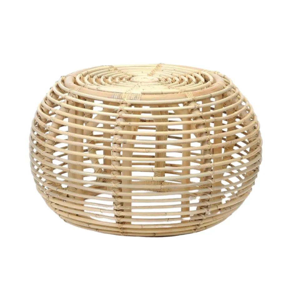 Natural Rattan Pouf Ottoman Low Moq
