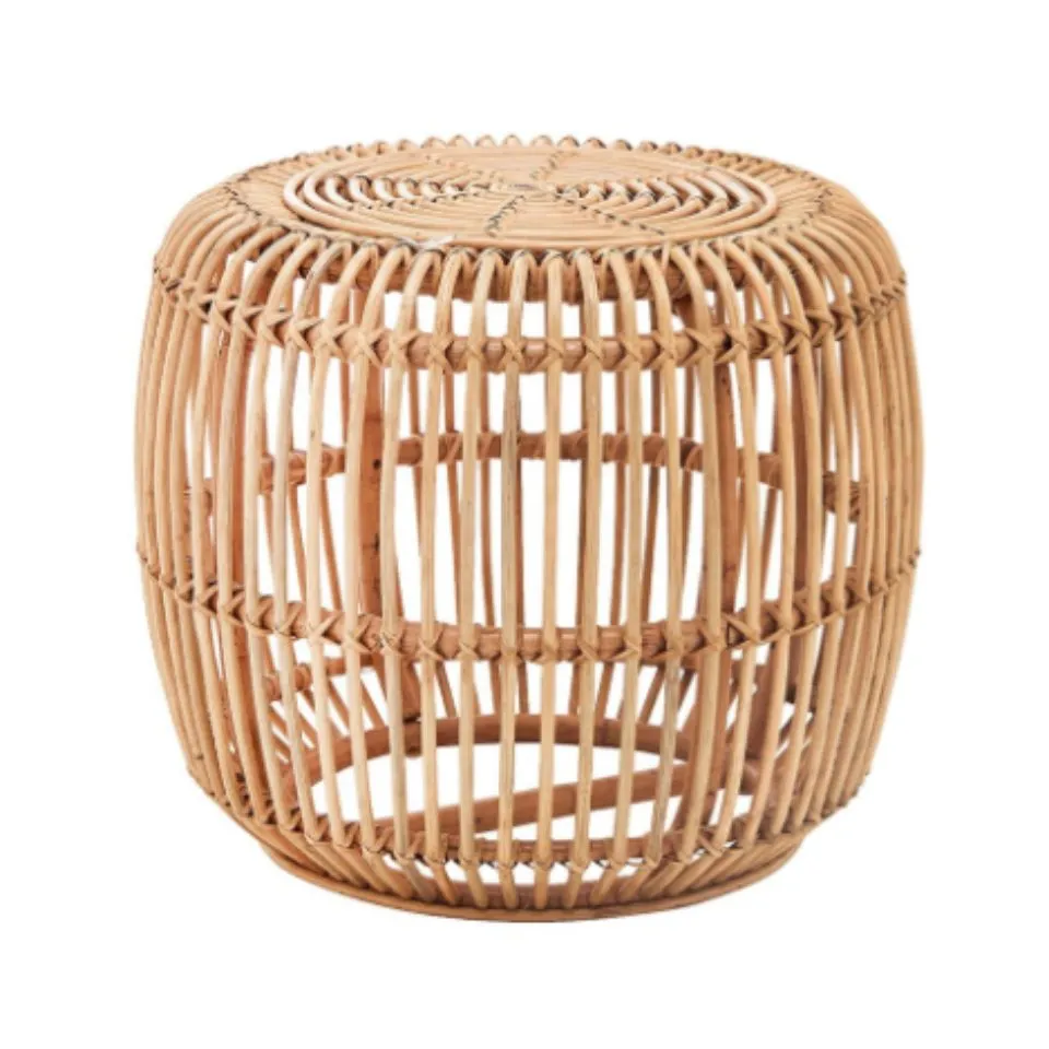Natural Rattan Pouf Ottoman Short Lead Time