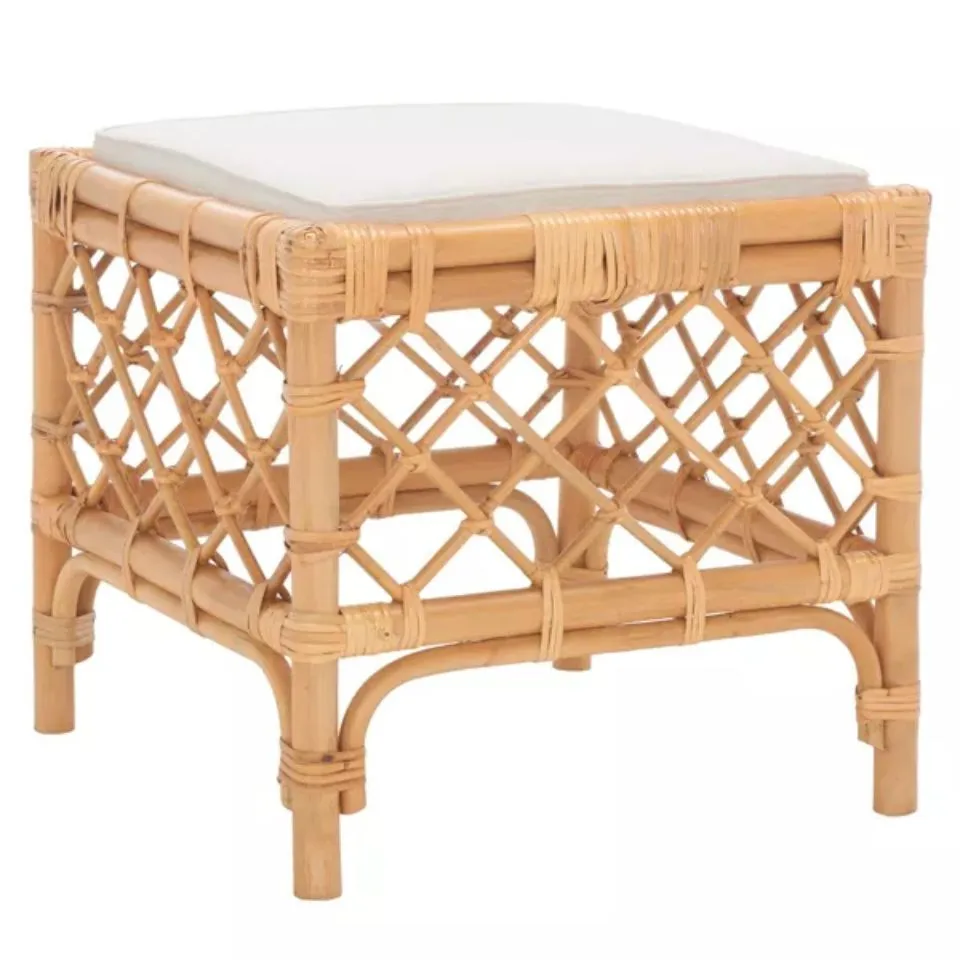 Natural Rattan Pouf Ottoman Hight Quality