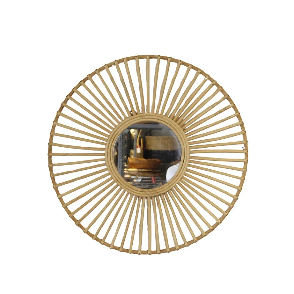 Natural Round Rattan Mirror OEM