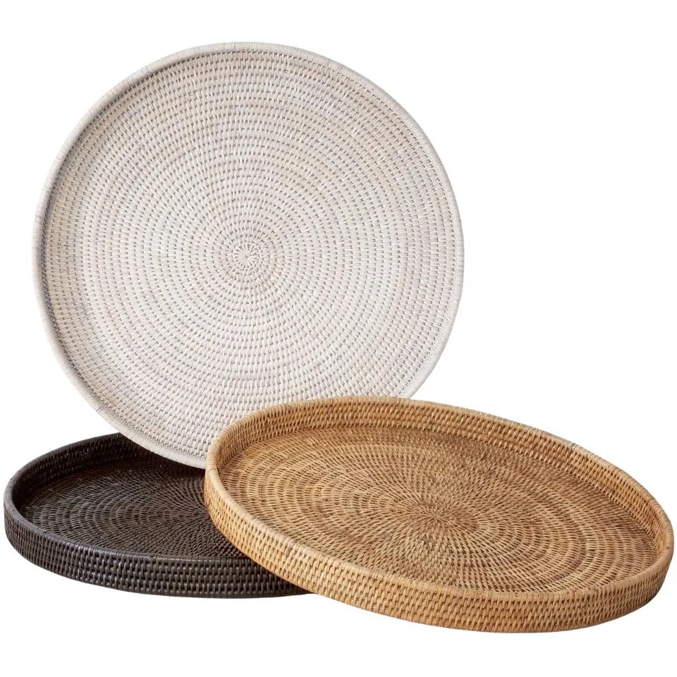 Round Natural Rattan Tray Short Lead Time