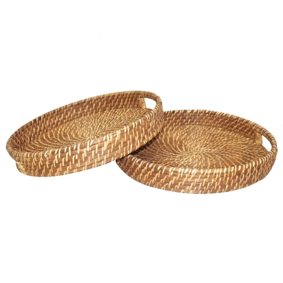 Round Natural Rattan Tray Manufacturer