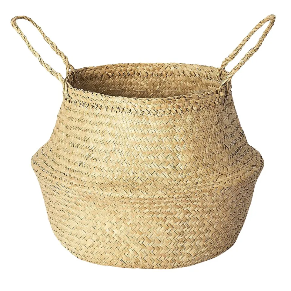 Natural Seagrass Belly Basket Handicraft