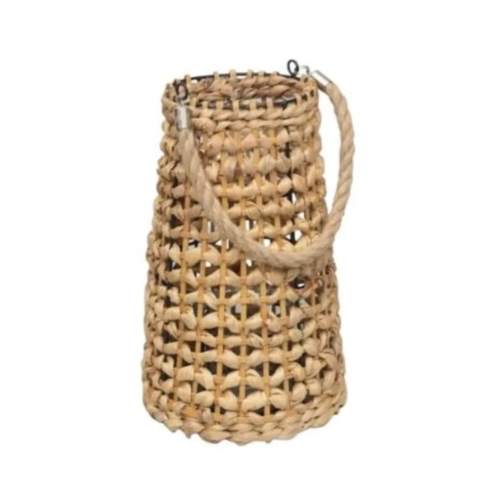 Natural Water Hyacinth Lantern Private Label