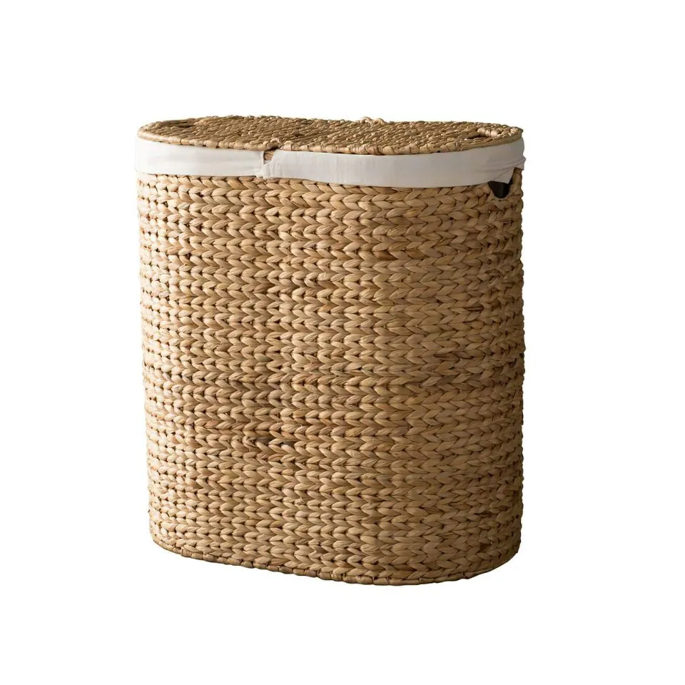 Natural Woven Water Hyacinth Laundry Baskets Custom