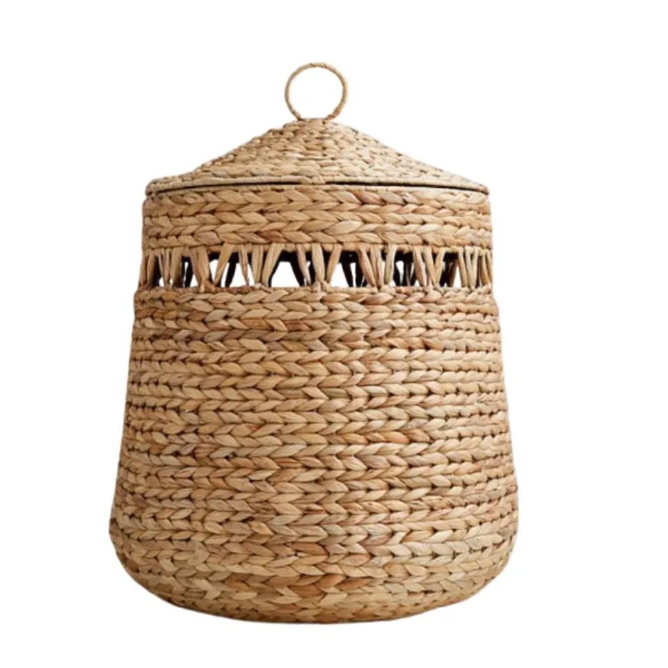 Natural Woven Water Hyacinth Laundry Baskets Hight Quality