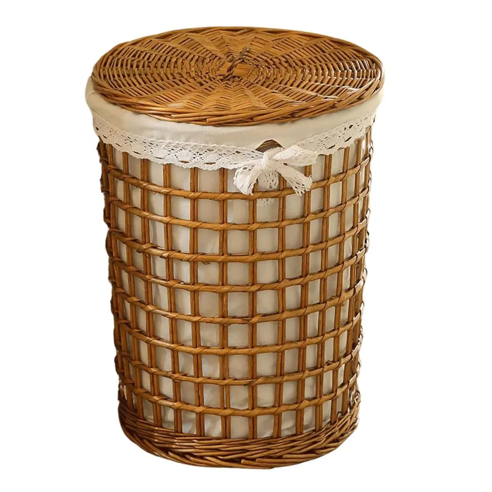Open Weave Rattan Laundry Basket OEM