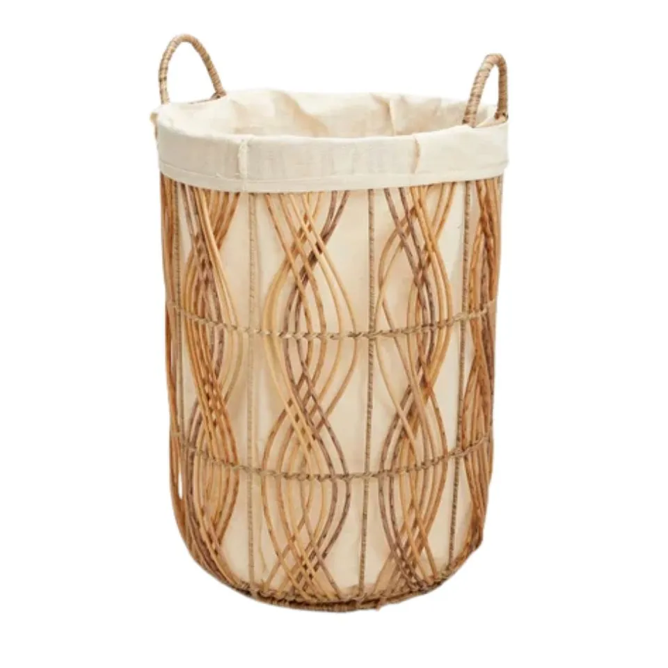 Open Weave Rattan Laundry Basket Handicraft
