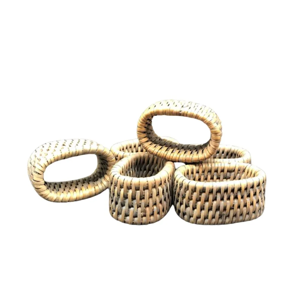 Oval Rattan Napkin Rings Handicraft