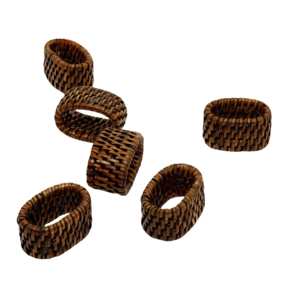 Oval Rattan Napkin Rings Low Moq