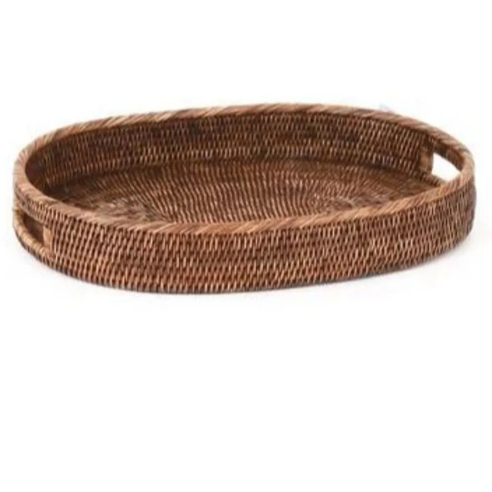 Oval Rattan Serving Tray Custom