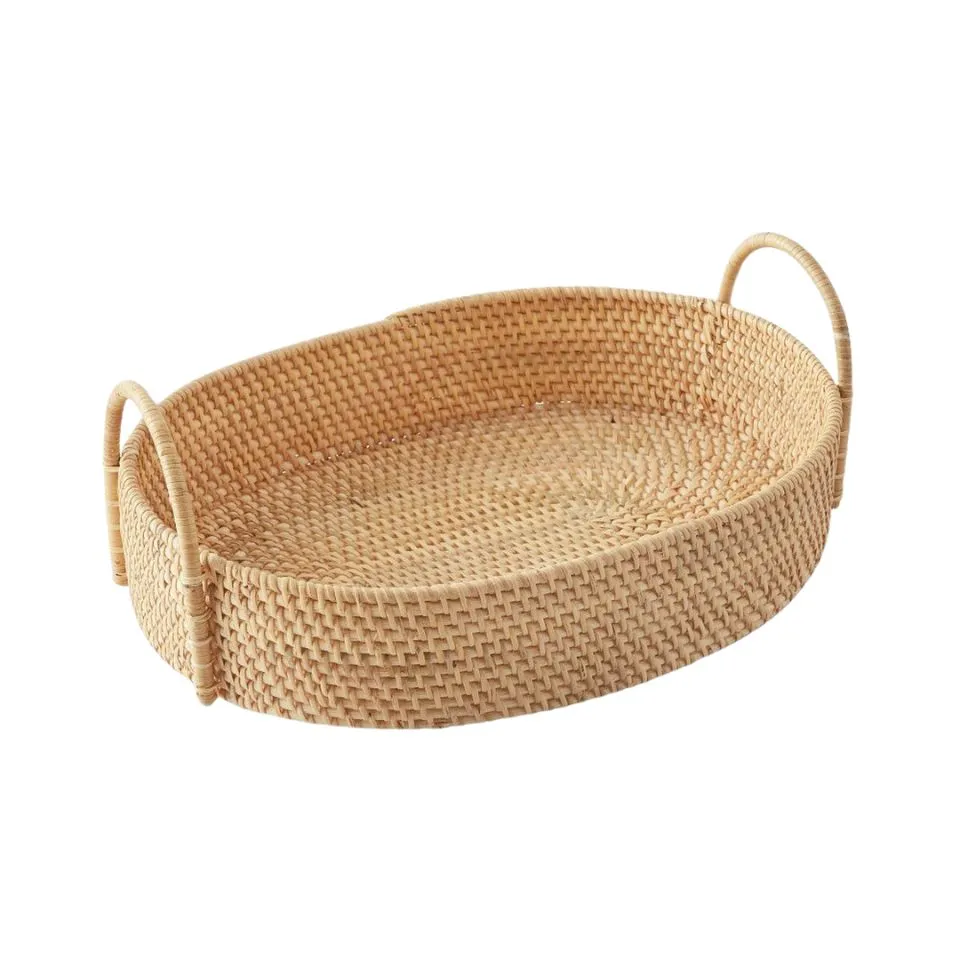 Oval Rattan Tray With Handles Manufacturer