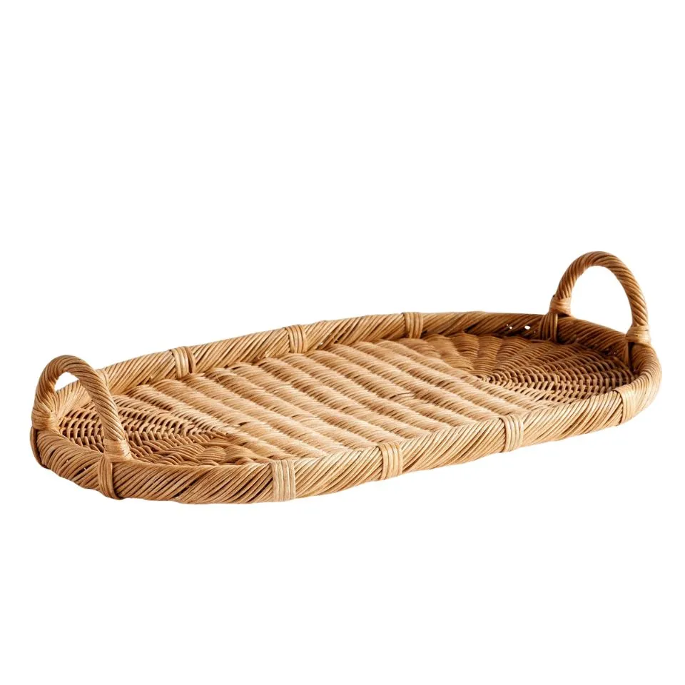 Oval Rattan Tray With Handles OEM