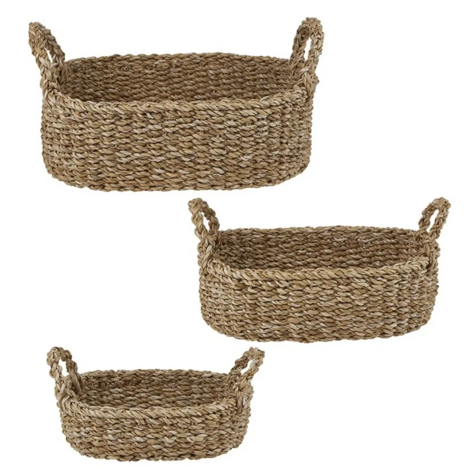 Oval Seagrass Storage Basket Handicraft