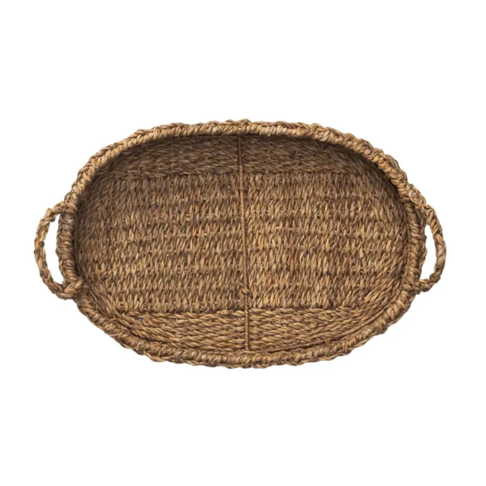 Oval Seagrass Serving Tray Handicraft