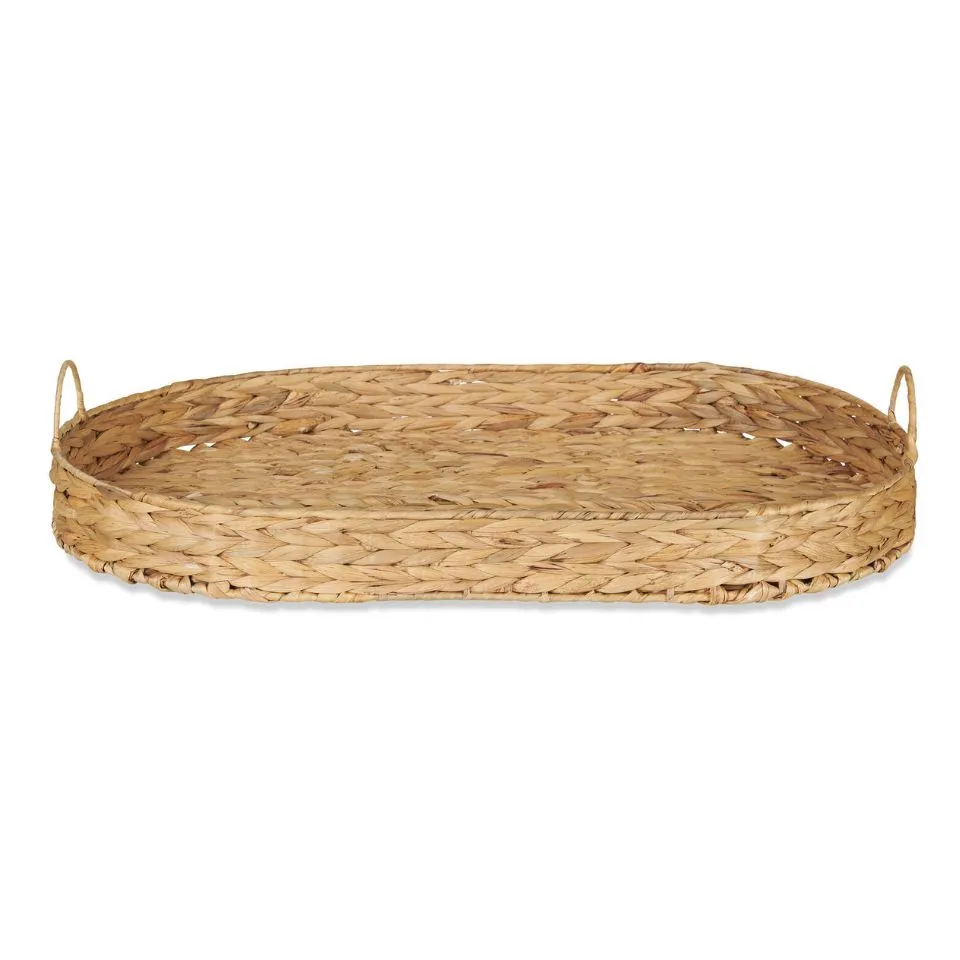 Oval Water Hyacinth Tray Private Label