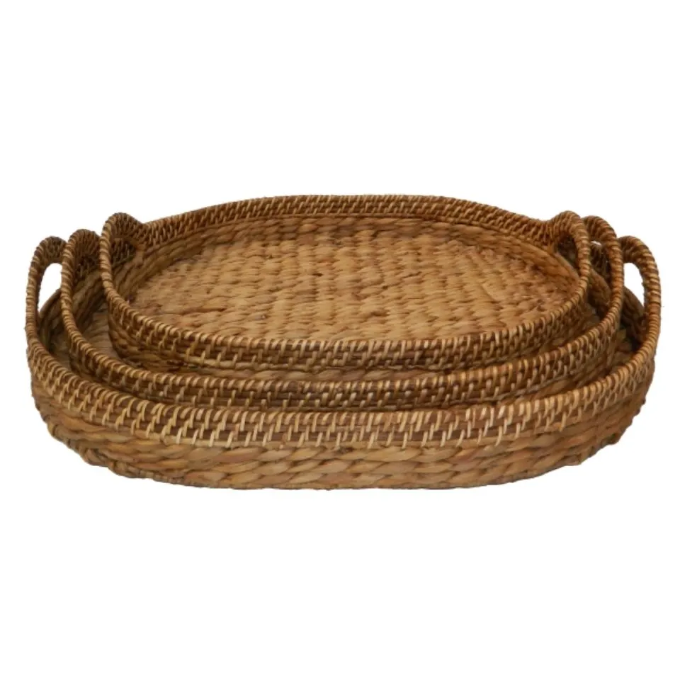 Oval Water Hyacinth Tray Handicraft