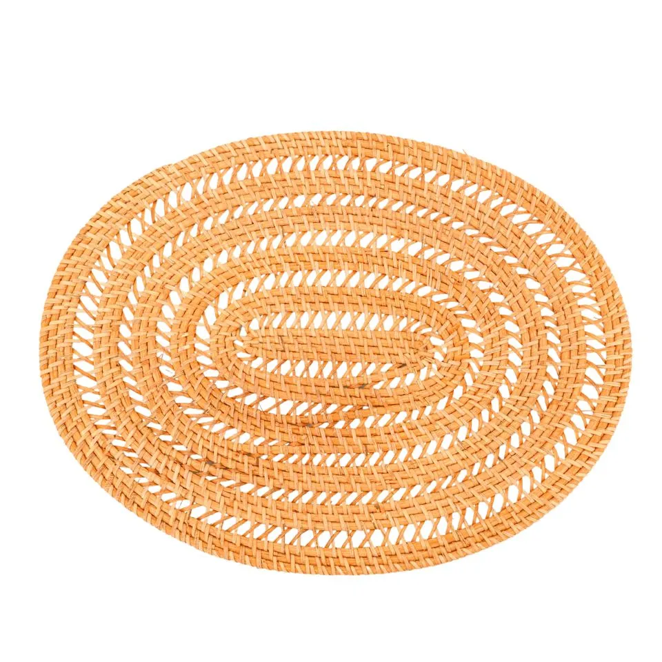 Oval Woven Rattan Placemats Manufacturing Private Label