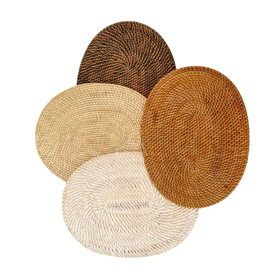 Oval Woven Rattan Placemats Manufacturing Hight Quality