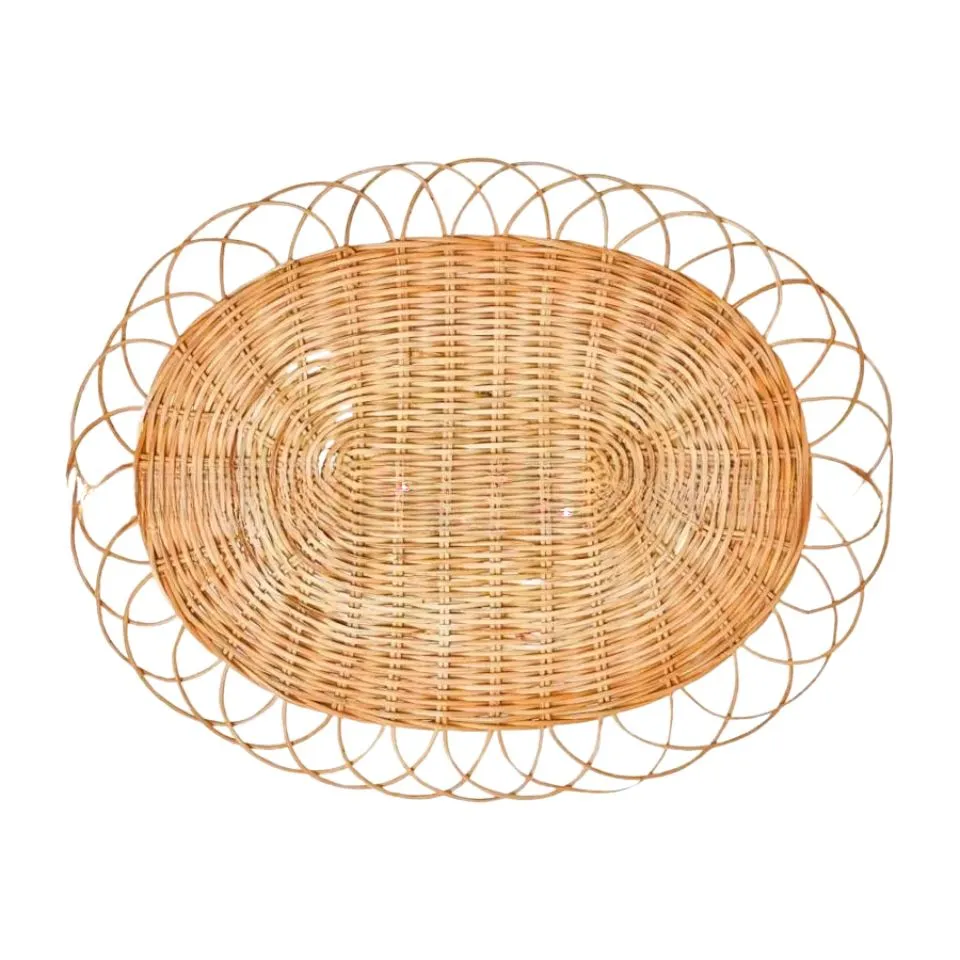 Oval Woven Rattan Placemats Manufacturing Custom