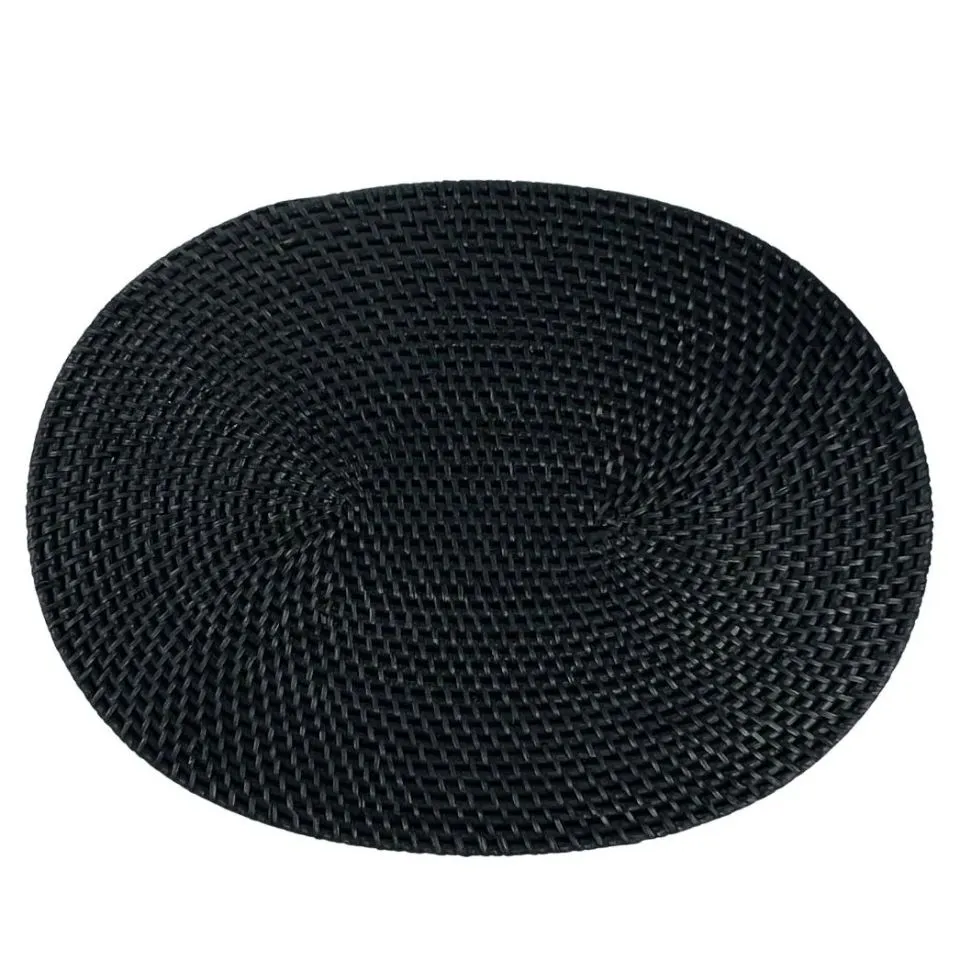 Oval Woven Rattan Placemats Manufacturing Handicraft