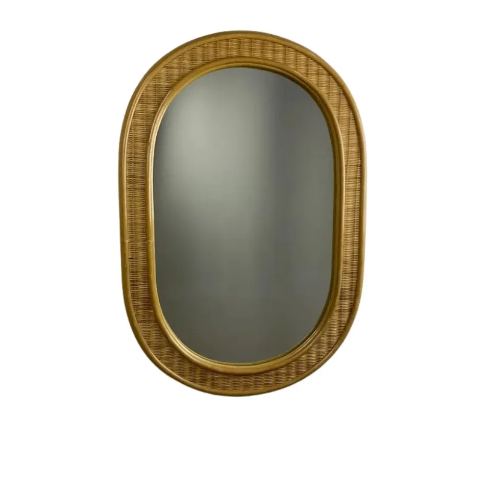 Oval Woven Wicker Rattan Mirror Custom