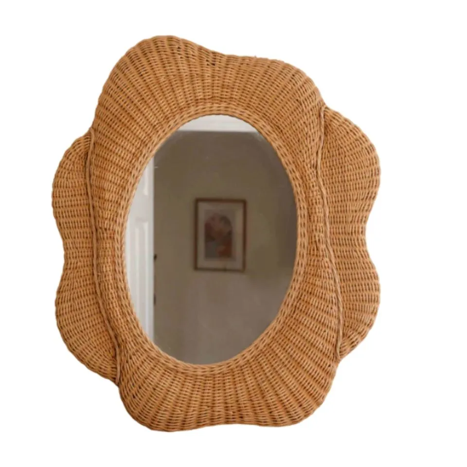 Oval Woven Wicker Rattan Mirror OEM