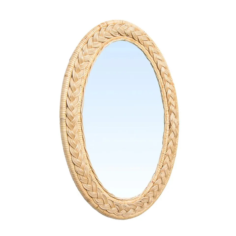 Oval Woven Wicker Rattan Mirror Hight Quality