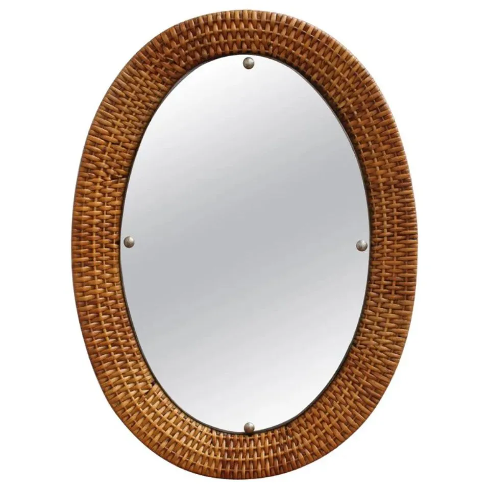 Oval Woven Wicker Rattan Mirror Vietnam