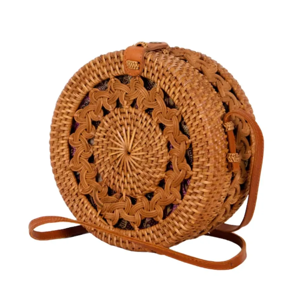 Pattern Rattan Round Bag Manufacturer