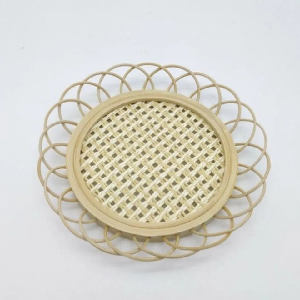 Patterned Rattan Woven Coasters Custom