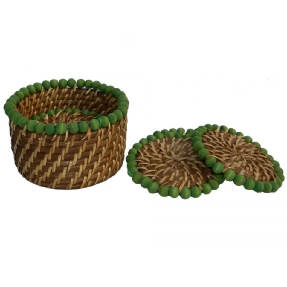 Patterned Rattan Woven Coasters Vietnam