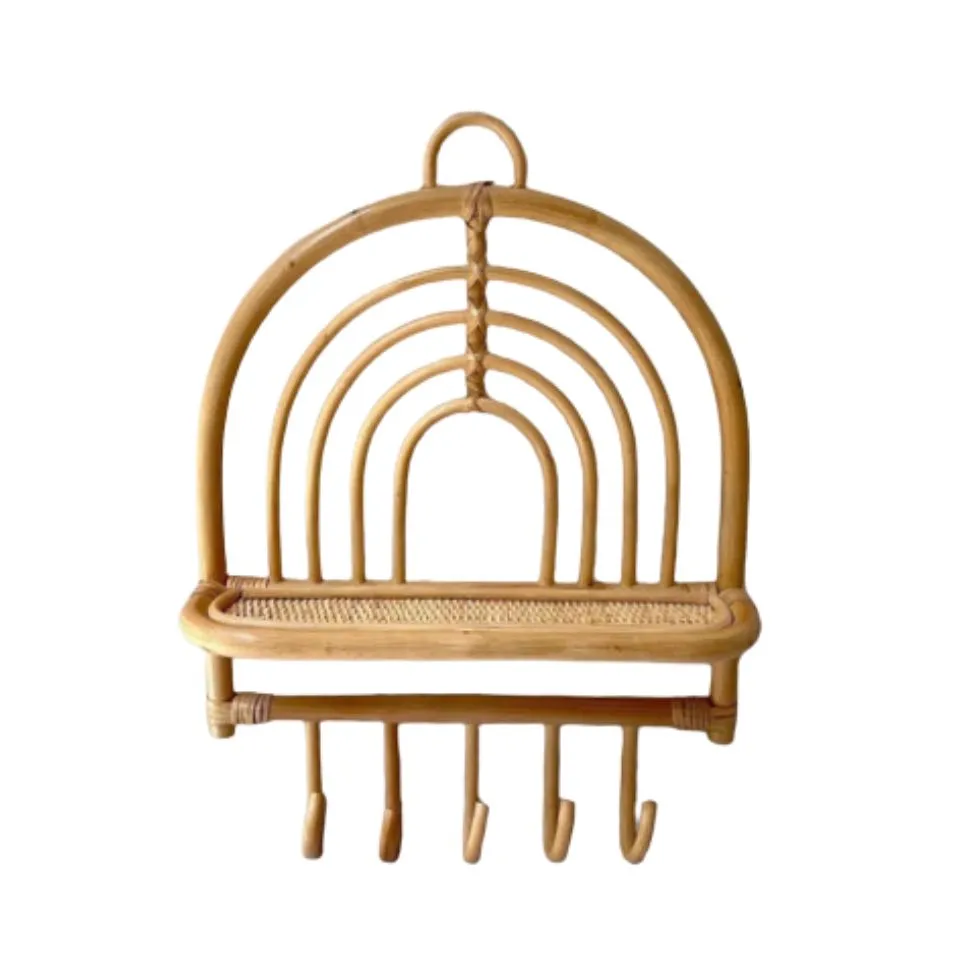 Rainbow Rattan Wall Shelf Private Label