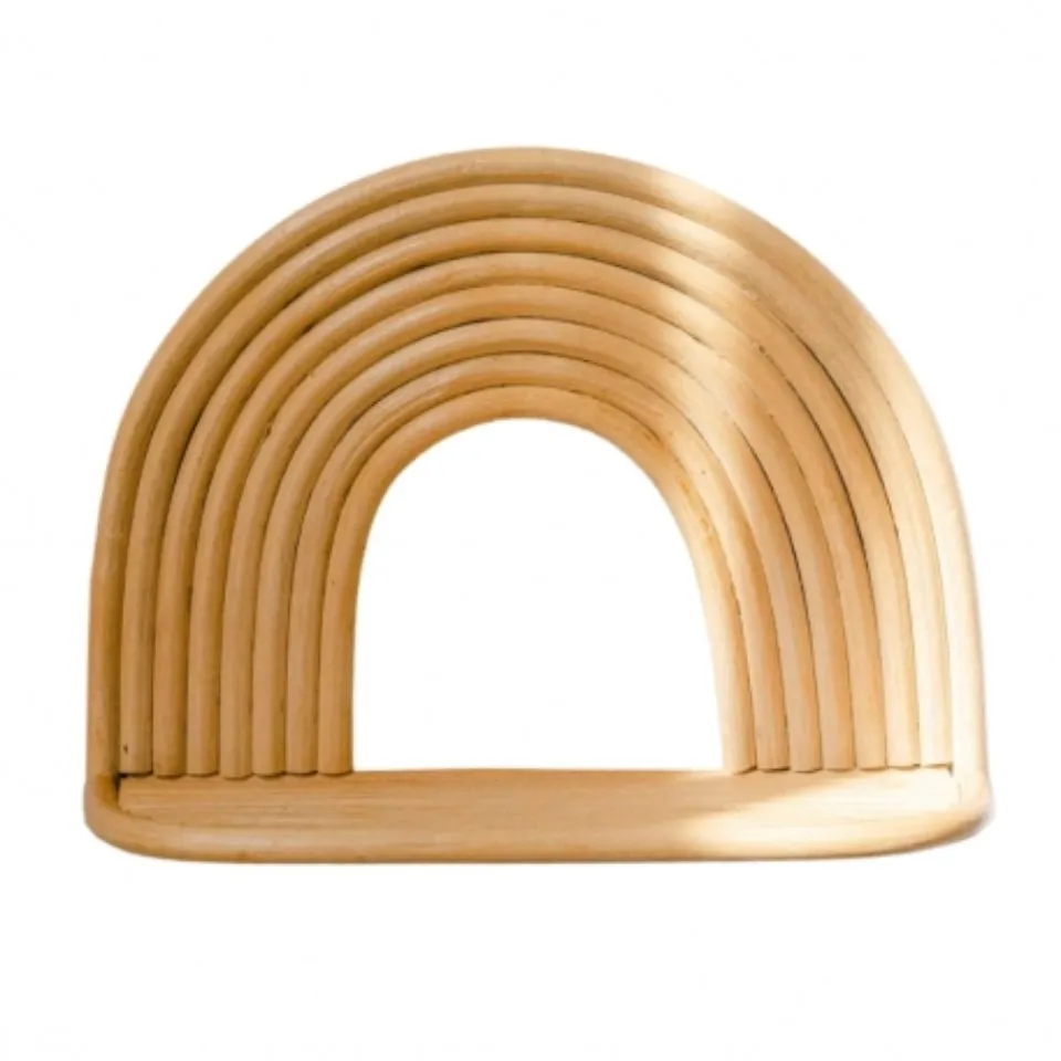 Rainbow Rattan Wall Shelf Handicraft
