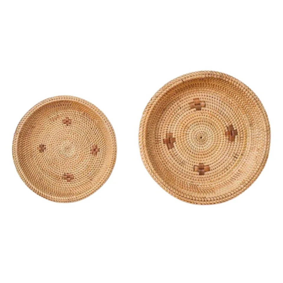 Rattan Basket Tray Handicraft