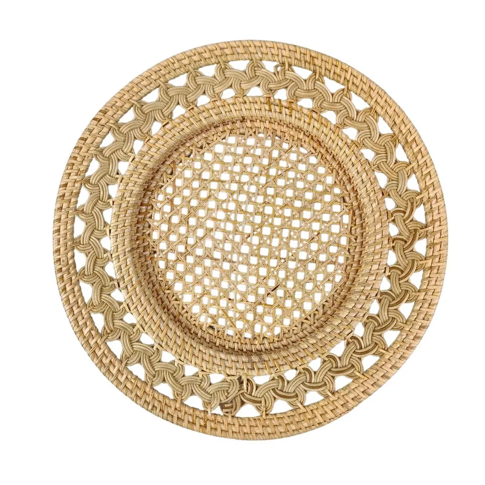 Rattan Charger Plate With Unique Weave Pattern Hight Quality
