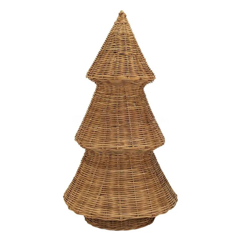 Rattan Christmas Tree Table Decor Private Label