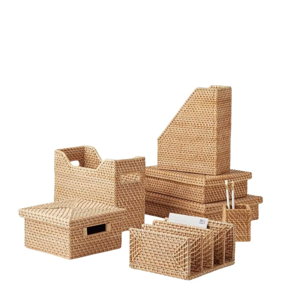 Rattan Desk Organizer Handicraft