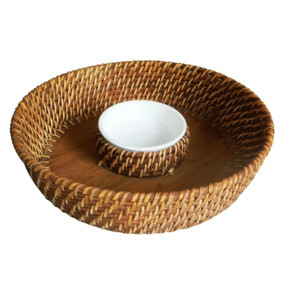 Rattan Dip And Chip Tray Manufacturer