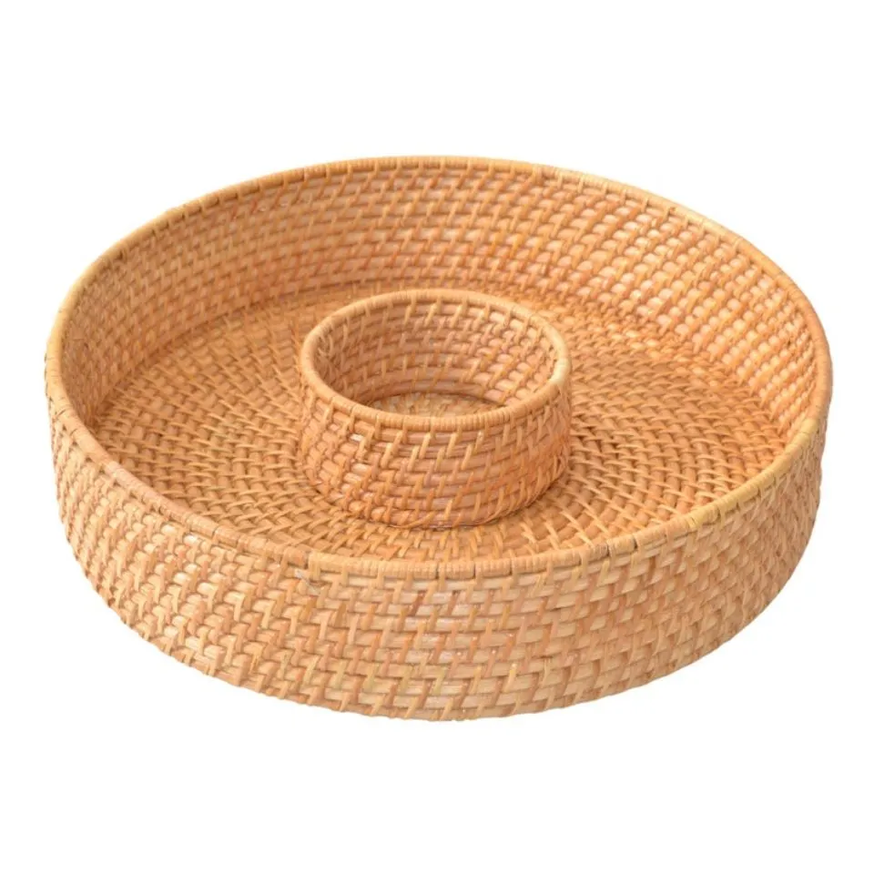 Rattan Dip And Chip Tray Vietnam