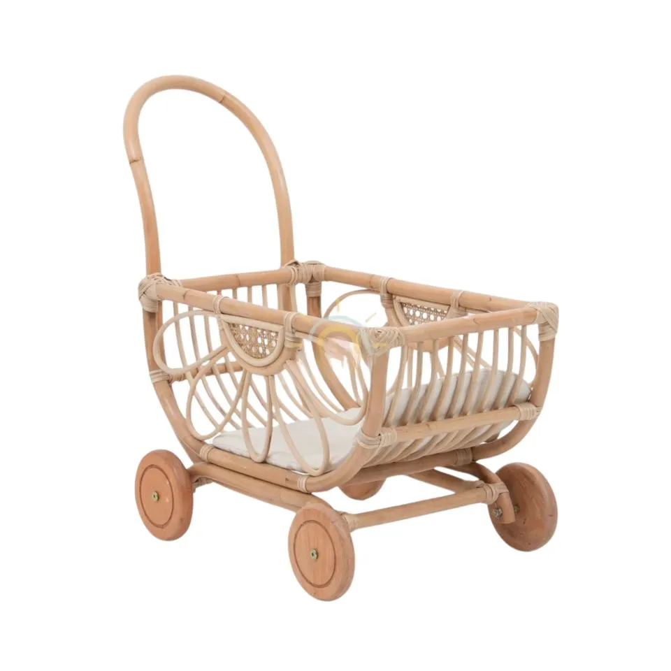 Rattan Doll Stroller Handicraft