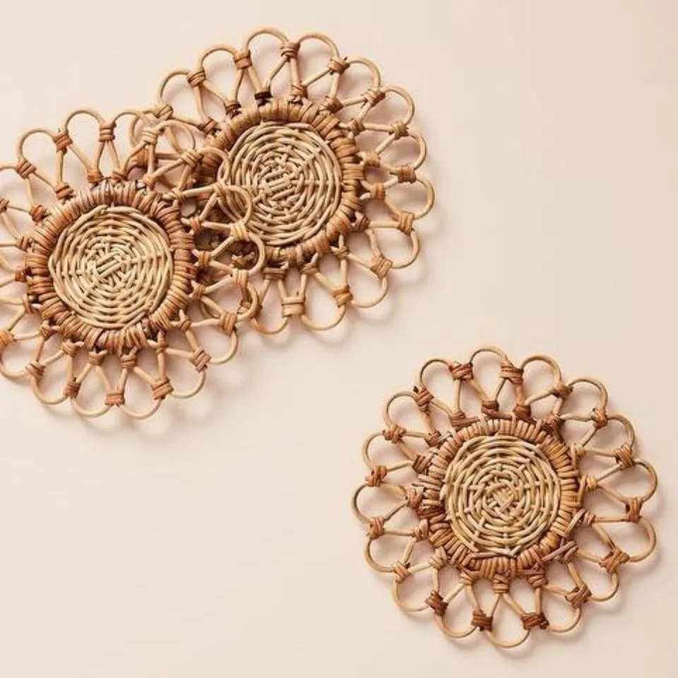 Rattan Flower Coasters Hight Quality