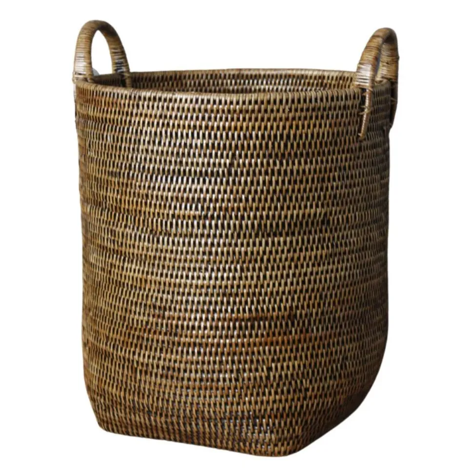 Rattan Laundry Basket With Handle Private Label
