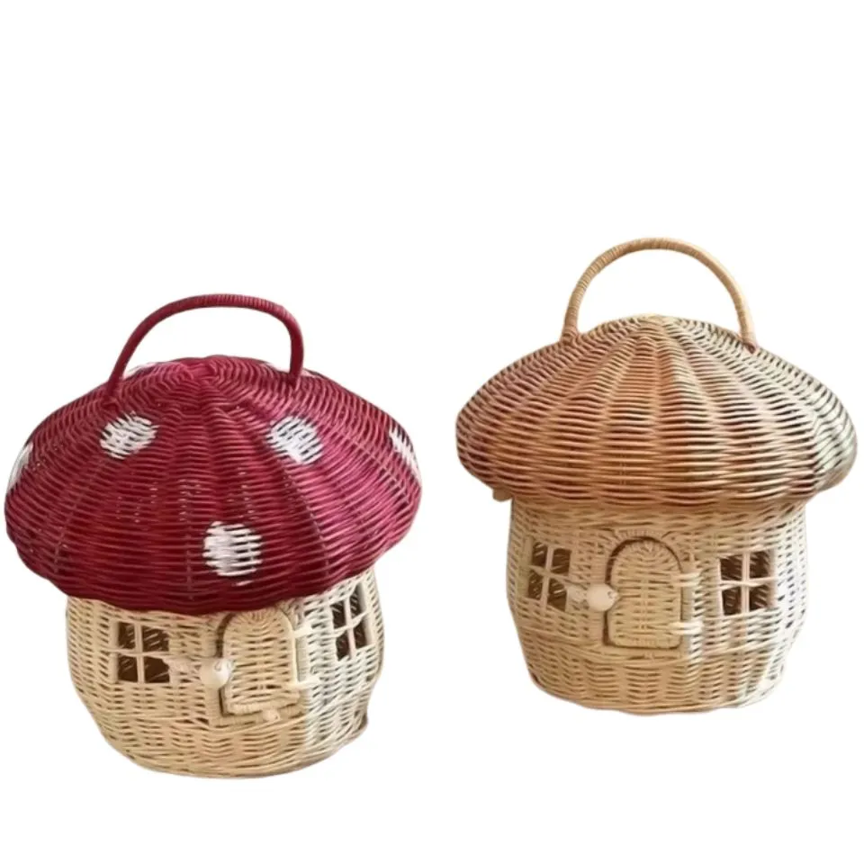 Rattan Mushroom Table Decor Low Moq