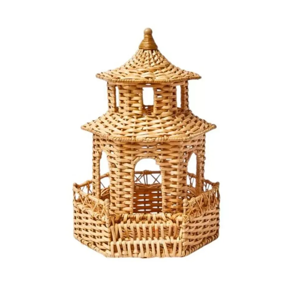 Rattan Pagoda Table Decor Low Moq