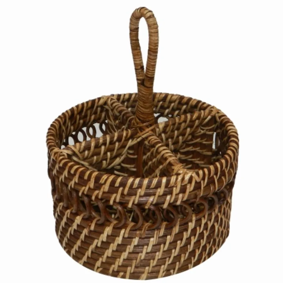 Rattan Round Flatware Caddy Manufacturer